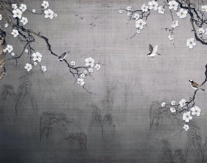 中式花鸟壁纸壁画-ID:5832076
