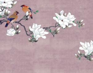 中式花鸟壁纸壁画-ID:5832087