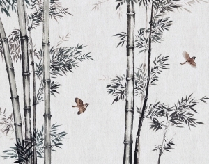 中式花鸟壁纸壁画-ID:5832094