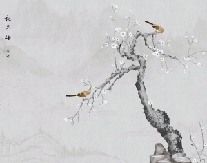 中式花鸟壁纸壁画-ID:5832099