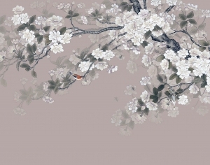 中式花鸟壁纸壁画-ID:5832100