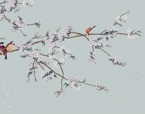 中式花鸟壁纸壁画-ID:5832103