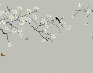 中式花鸟壁纸壁画-ID:5832104
