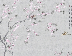 中式花鸟壁纸壁画-ID:5832106