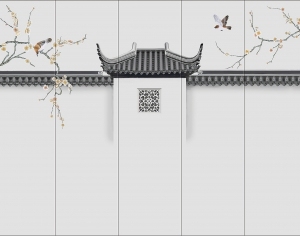 中式花鸟壁纸壁画-ID:5832116