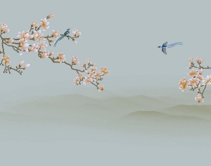 中式花鸟壁纸壁画-ID:5832123