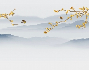 中式花鸟壁纸壁画-ID:5832128