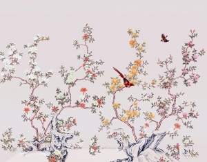 中式花鸟壁纸壁画-ID:5832130