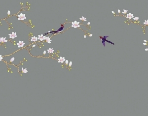 中式花鸟壁纸壁画-ID:5832132