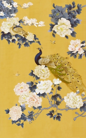 中式花鸟壁纸壁画-ID:5832133