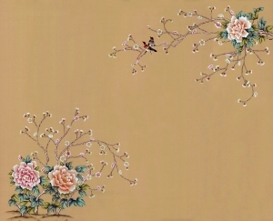 中式花鸟壁纸壁画-ID:5832144