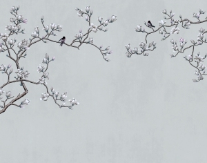 中式花鸟壁纸壁画-ID:5832147