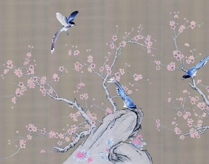 中式花鸟壁纸壁画-ID:5832161