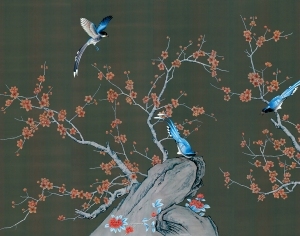 中式花鸟壁纸壁画-ID:5832163