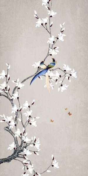 中式花鸟壁纸壁画-ID:5832178