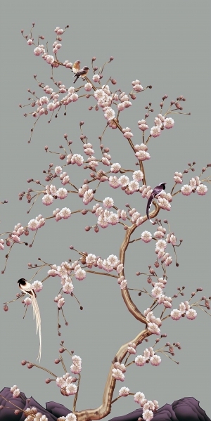中式花鸟壁纸壁画-ID:5832186