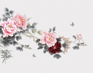 中式花鸟壁纸壁画-ID:5832211