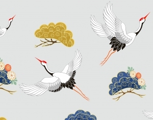 中式花鸟壁纸壁画-ID:5832315