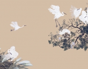 中式花鸟壁纸壁画-ID:5832317