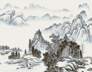 新中式壁纸壁画-ID:404294974