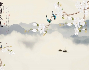 新中式壁纸壁画-ID:577359919