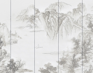 中式山水风景壁纸壁画-ID:5832562