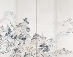 中式山水风景壁纸壁画-ID:5832563