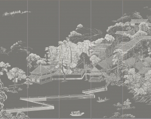 中式山水风景壁纸壁画-ID:5832569