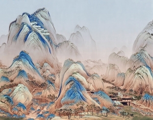 中式山水风景壁纸壁画-ID:5832611