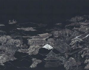 中式山水风景壁纸壁画-ID:5832616