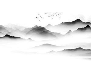 中式山水风景壁纸壁画3D模型