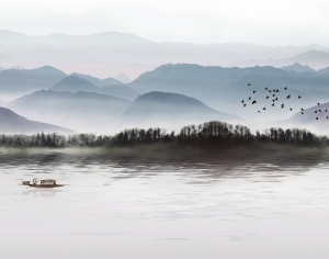 中式山水风景壁纸壁画-ID:5832642