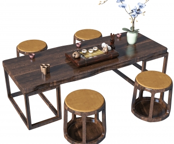 New Chinese Style Tea Tables And Chairs-ID:436137915