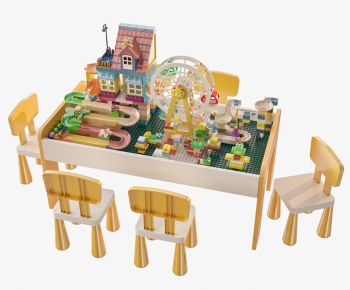 现代儿童桌椅积木玩具组合-ID:604724882