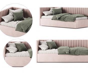 Nordic Style Single Bed-ID:294814113