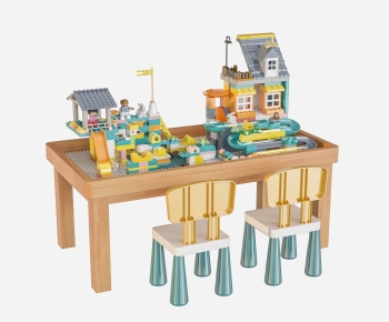 现代儿童桌椅积木玩具组合-ID:294243101