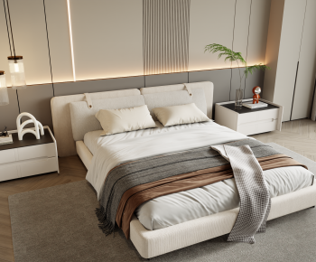 Modern Double Bed-ID:950694085