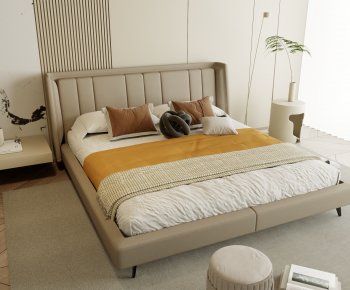 Modern Double Bed-ID:358971125