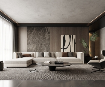 Modern Wabi-sabi Style A Living Room-ID:706839613