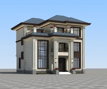 简欧独栋别墅3D模型