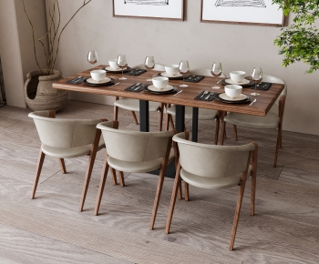 Wabi-sabi Style Dining Table And Chairs-ID:205991036