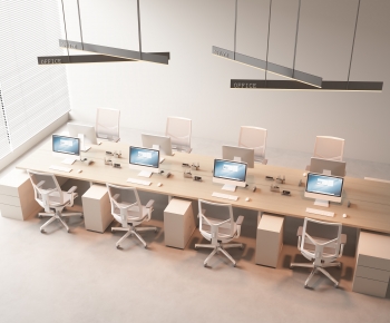 Modern Office Desk And Chair-ID:861047034