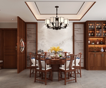 New Chinese Style Dining Room-ID:570966011