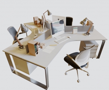 Modern Office Desk And Chair-ID:913470036