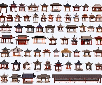 中式古建亭子 凉亭3D模型