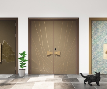 New Chinese Style Double Door-ID:216963058