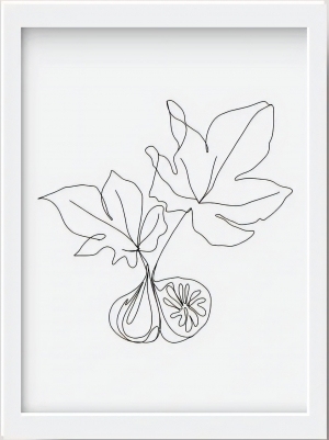 现代简约黑白线条植物装饰画-ID:5842976