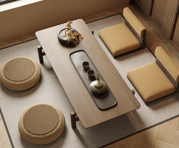 日式榻榻米茶桌 蒲团3D模型
