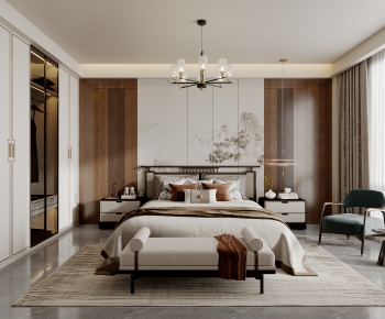 New Chinese Style Bedroom-ID:145663983