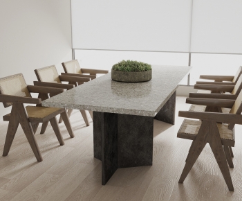 Wabi-sabi Style Dining Table And Chairs-ID:100650864